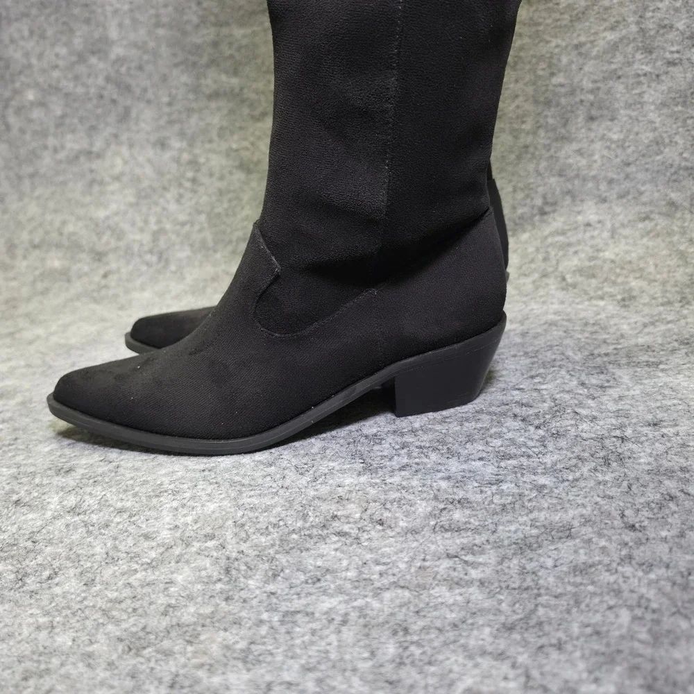 Rebecca Minkoff Womens Jenni Boot Faux Suede Black 6M Over The Knee Pointed Toe